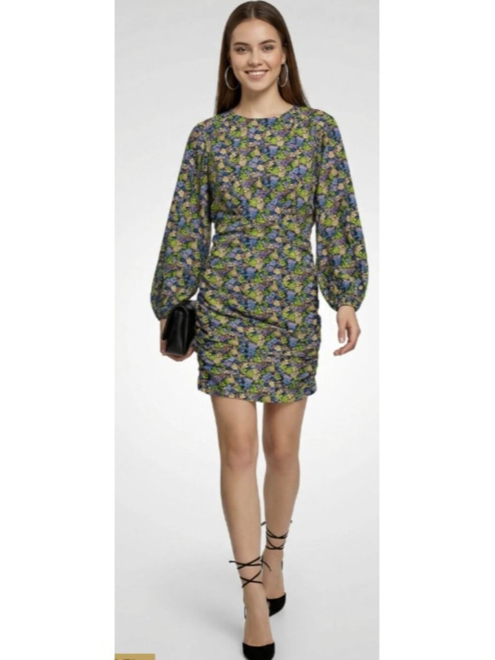 Maje Floral Gathered Mini Dress ( 34 )